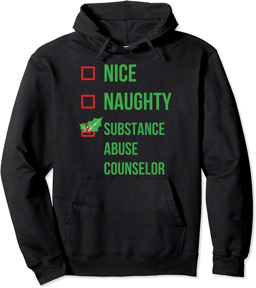 Substance Abuse Counselor Funny Pajama Christmas Gift Pullover Hoodie