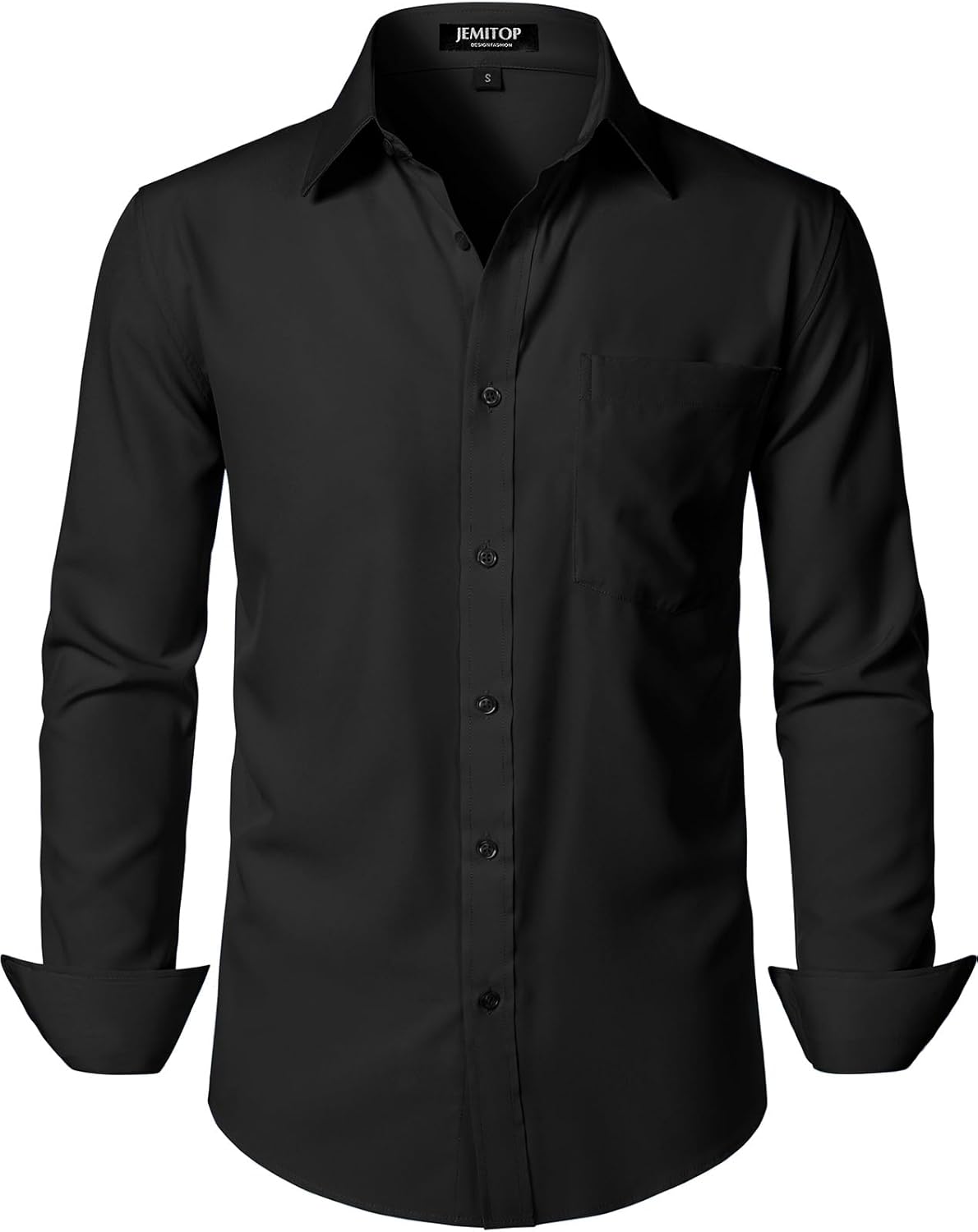 Men's Stretch Regular Fit Long Sleeve Dress Shirts Business Casual Button Down Shirts with Pocket