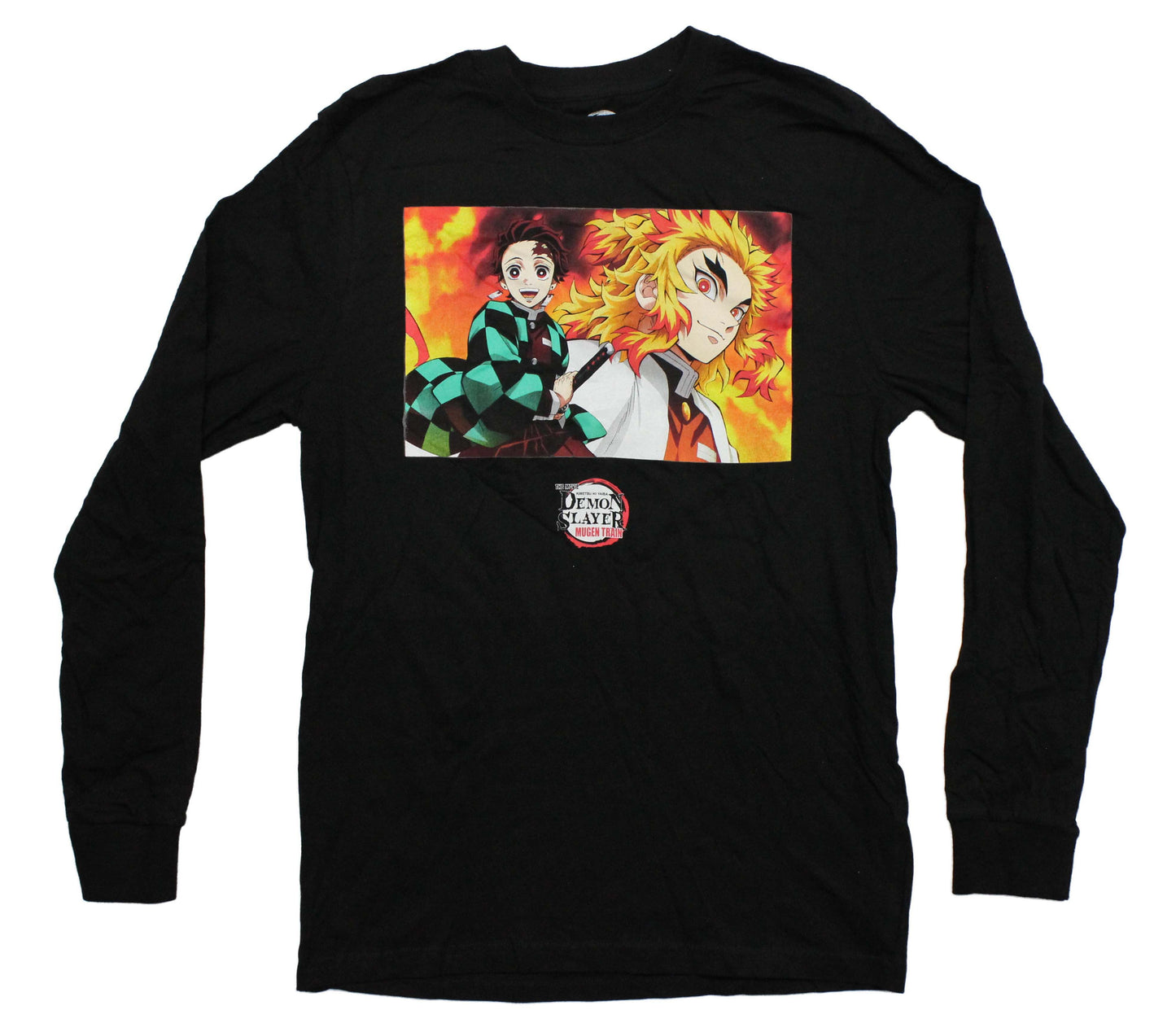 Demon Slayer Mens T-Shirt - The Movie Mugen Train Box Image Long Sleeve