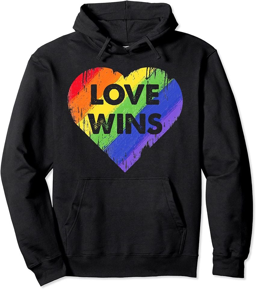 LGBT Love Wins Shirt Heart Gay Lesbian Rainbow Pride Month Pullover Hoodie