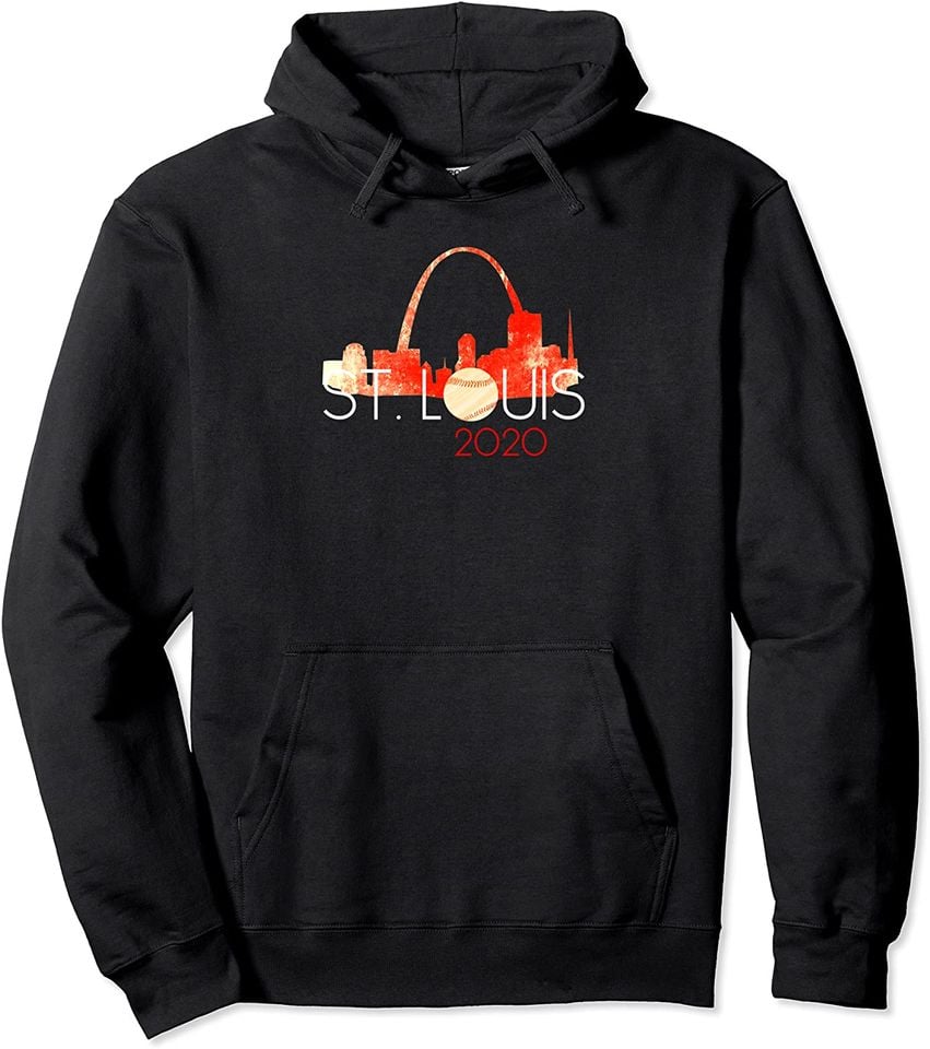 Giant Baseball Hometown Skyline Saint Louis Red Cardinal2020 Pullover Hoodie