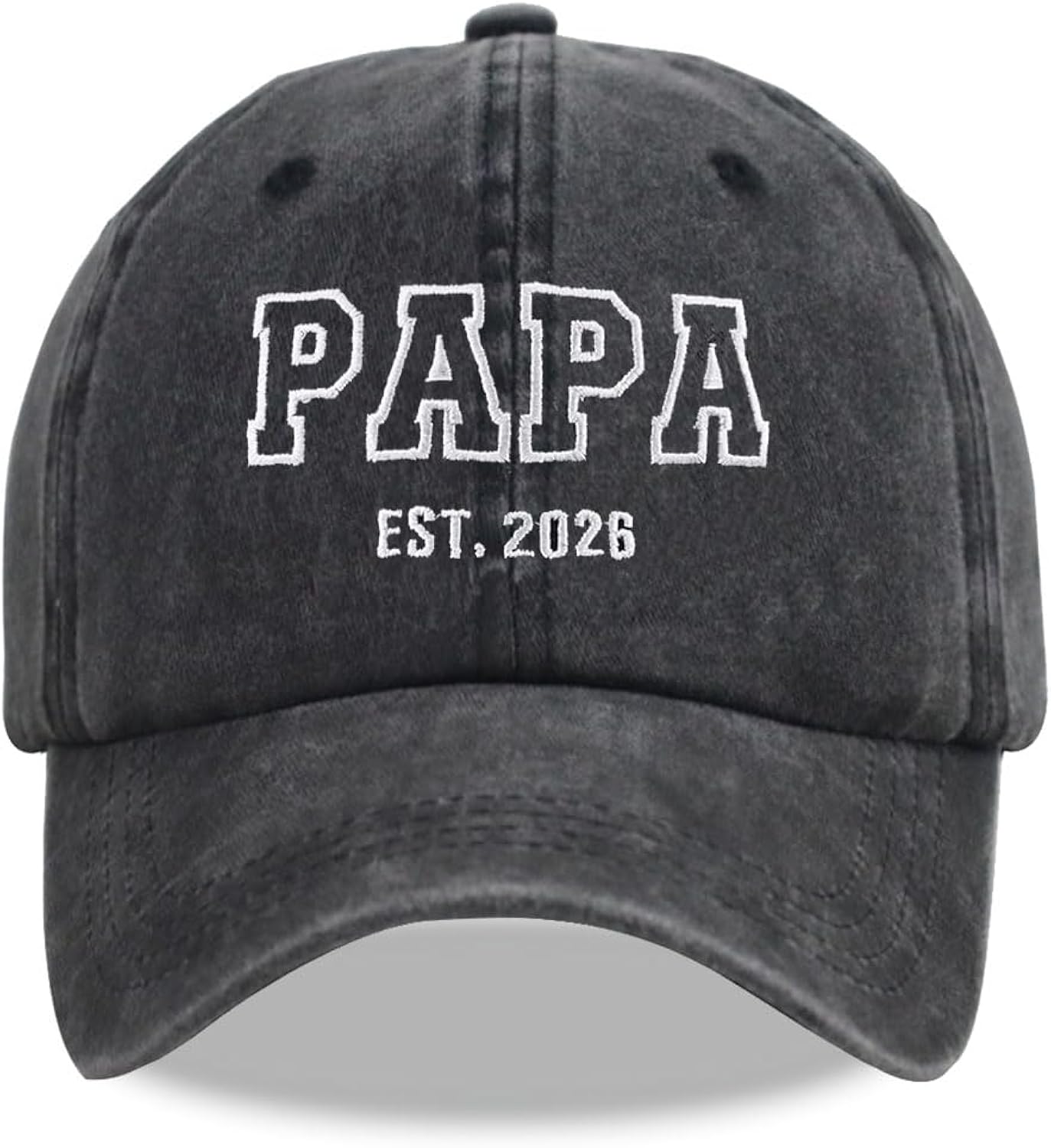 Papa est 2026 Hats for Men, Adjustable Embroidered Cotton Dad Baseball Cap