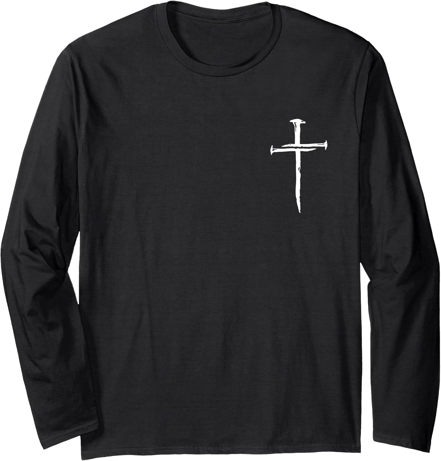 Christian Minimalist Three Nails Cross Religious Jesus Crist Long Sleeve T-Shirt