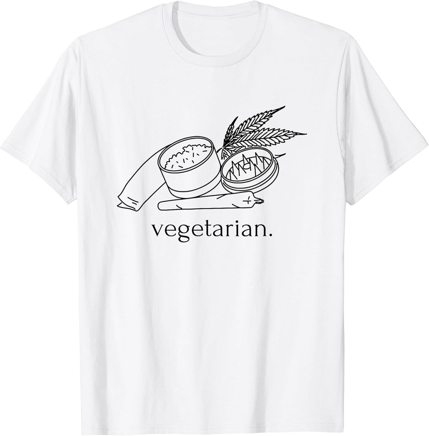 Vegetarian Weed Cannabis Marijuana Cute Funny Stoner Gift T-Shirt