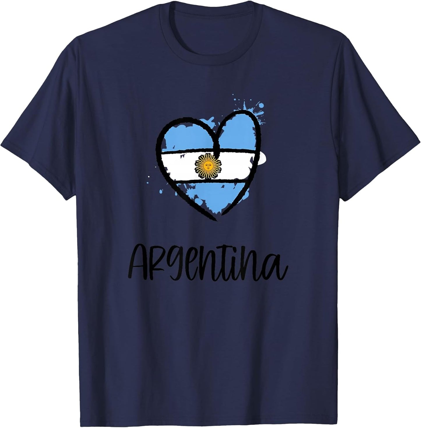 Argentina Heart Flag Cool America Spanish Argentinian Gift T-Shirt