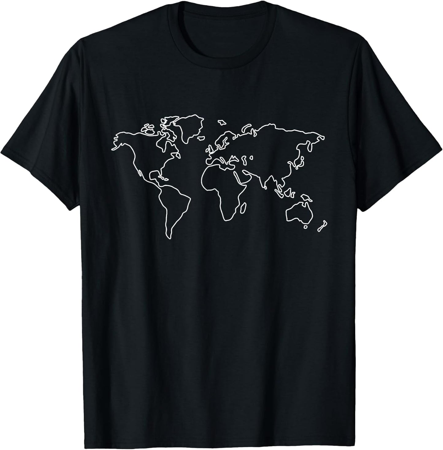 Minimalist Globe World Map T-Shirt Travel Traveler Graphic T-Shirt