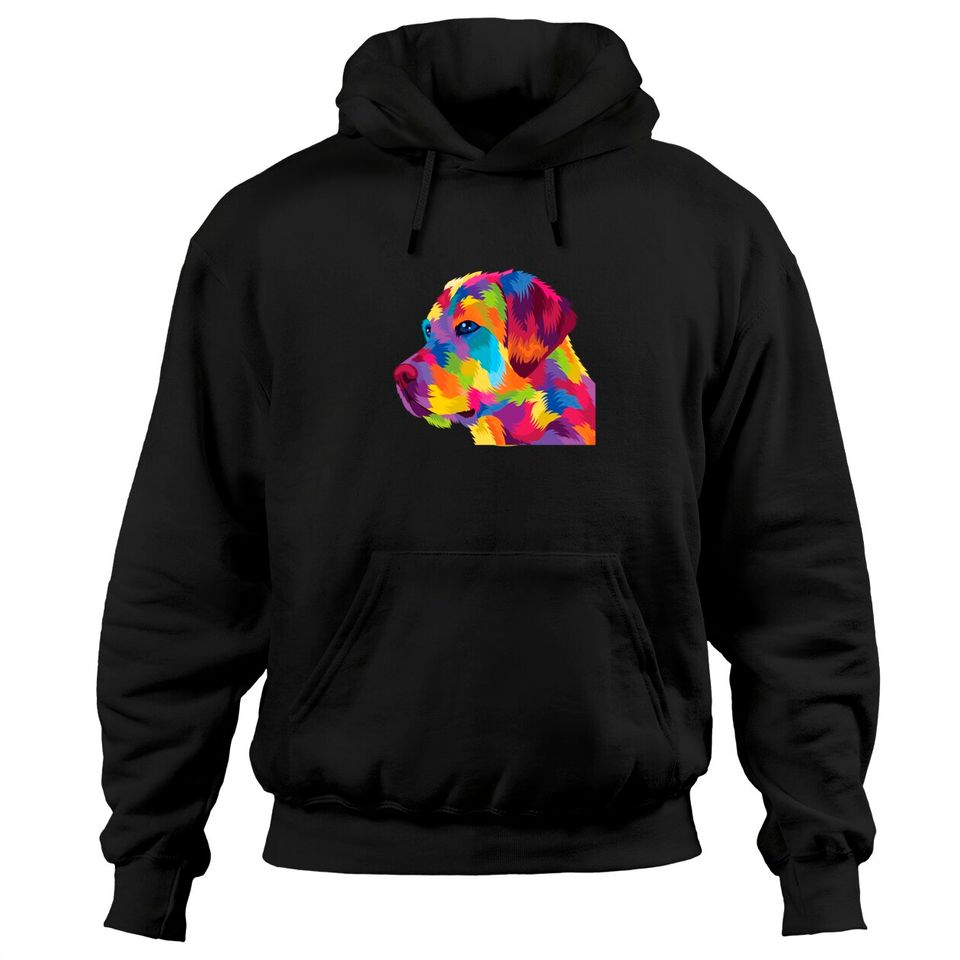 Colorful Boxer Dog Artistic Geometric Polygonal Pullover Hoodie