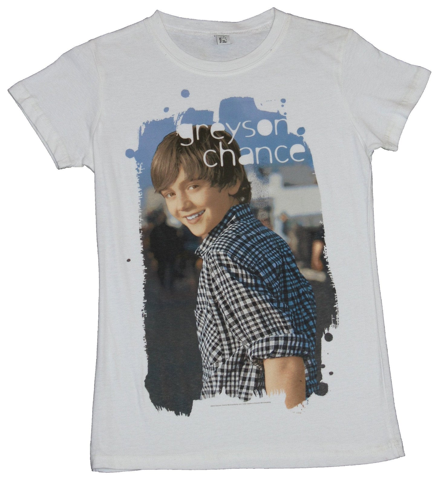 Grayson Chance Girls Juniors T-Shirt - Cute Head Turned Photo Image