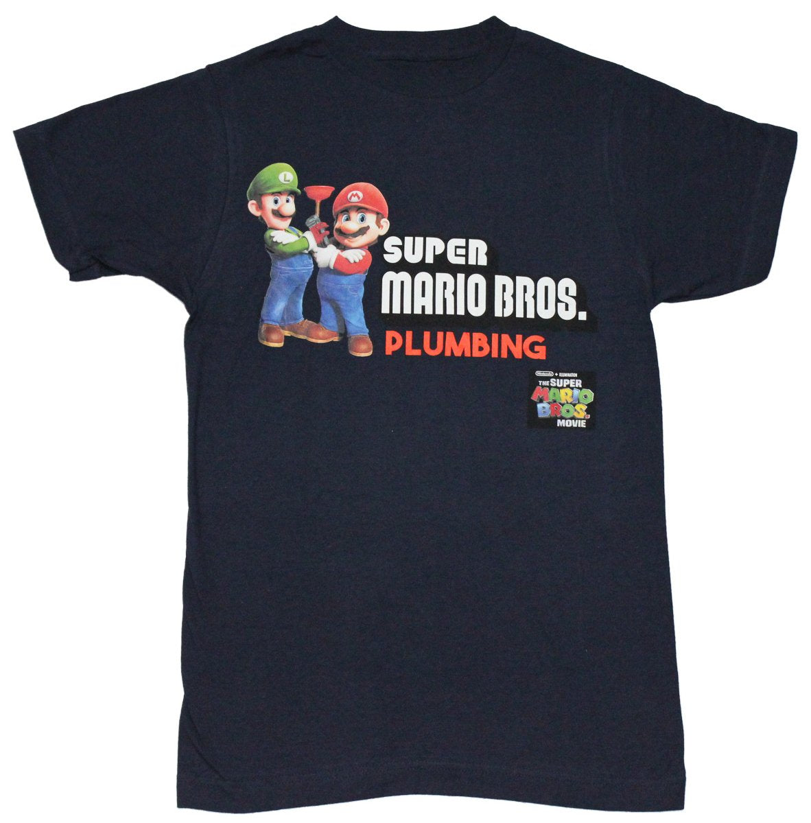Super Mario Brothers Mens T-Shirt - The Movie Plumbing Logo