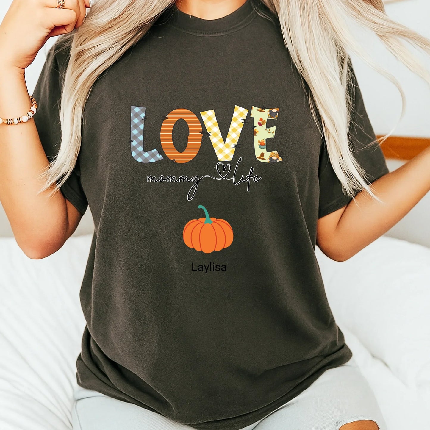 Personalized Mommy Pumpkin Shirt – Custom Family Names Fall Tee Hoodie, Sweatshirt | InkThreadWorks.com (Image 5)