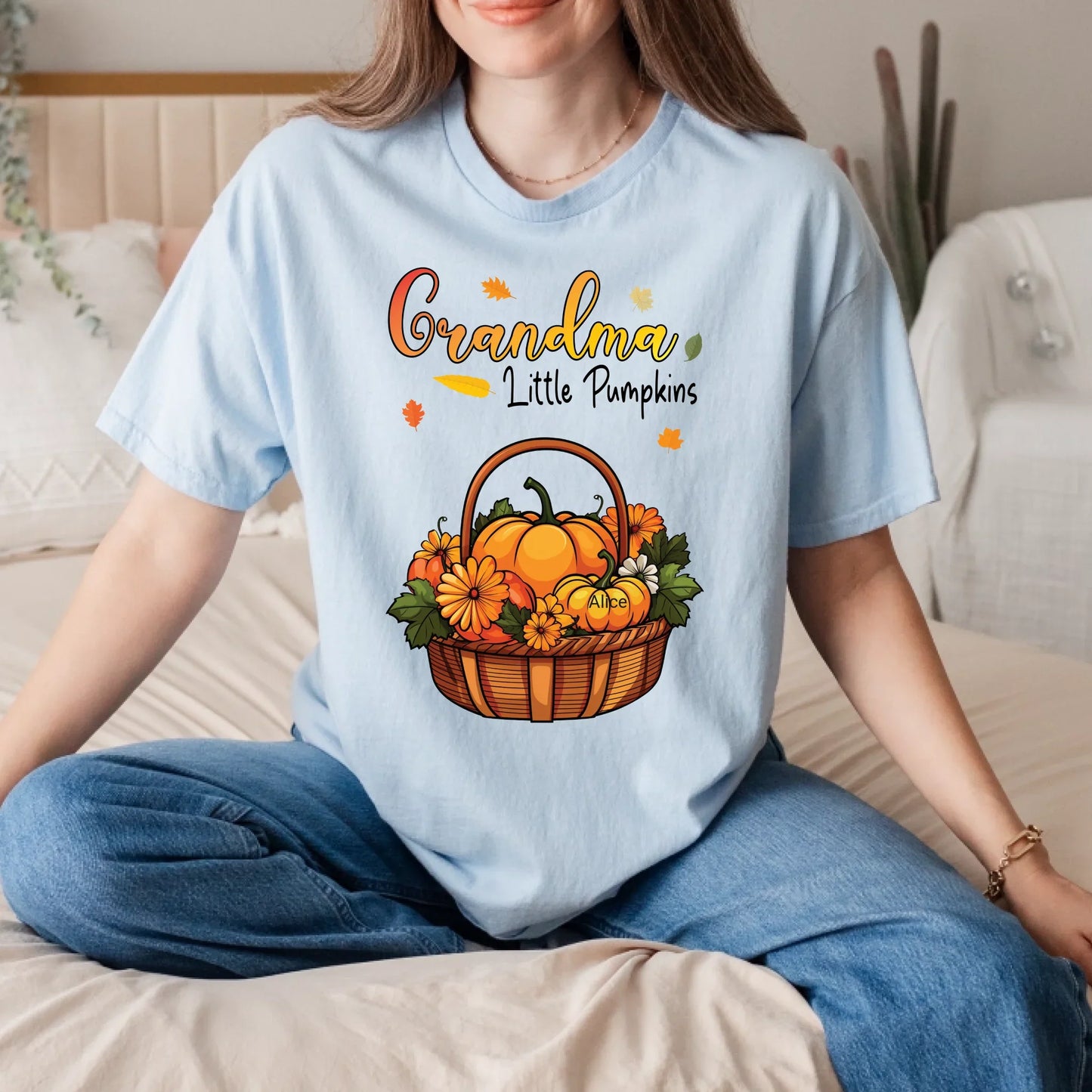 Personalized “Grandma’s Little Pumpkins” Shirt – Custom Grandkids Names – Fall Thanksgiving Family Tee Hoodie,... (Image 5)