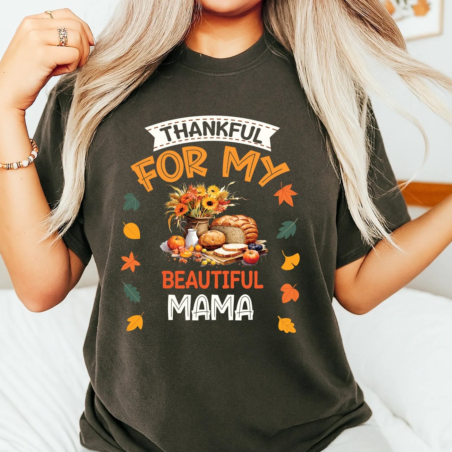 Thankful for My Beautiful Mom & Grandma Thanksgiving Shirt – Fall Harvest Tee Hoodie, Sweatshirt (Image 5)