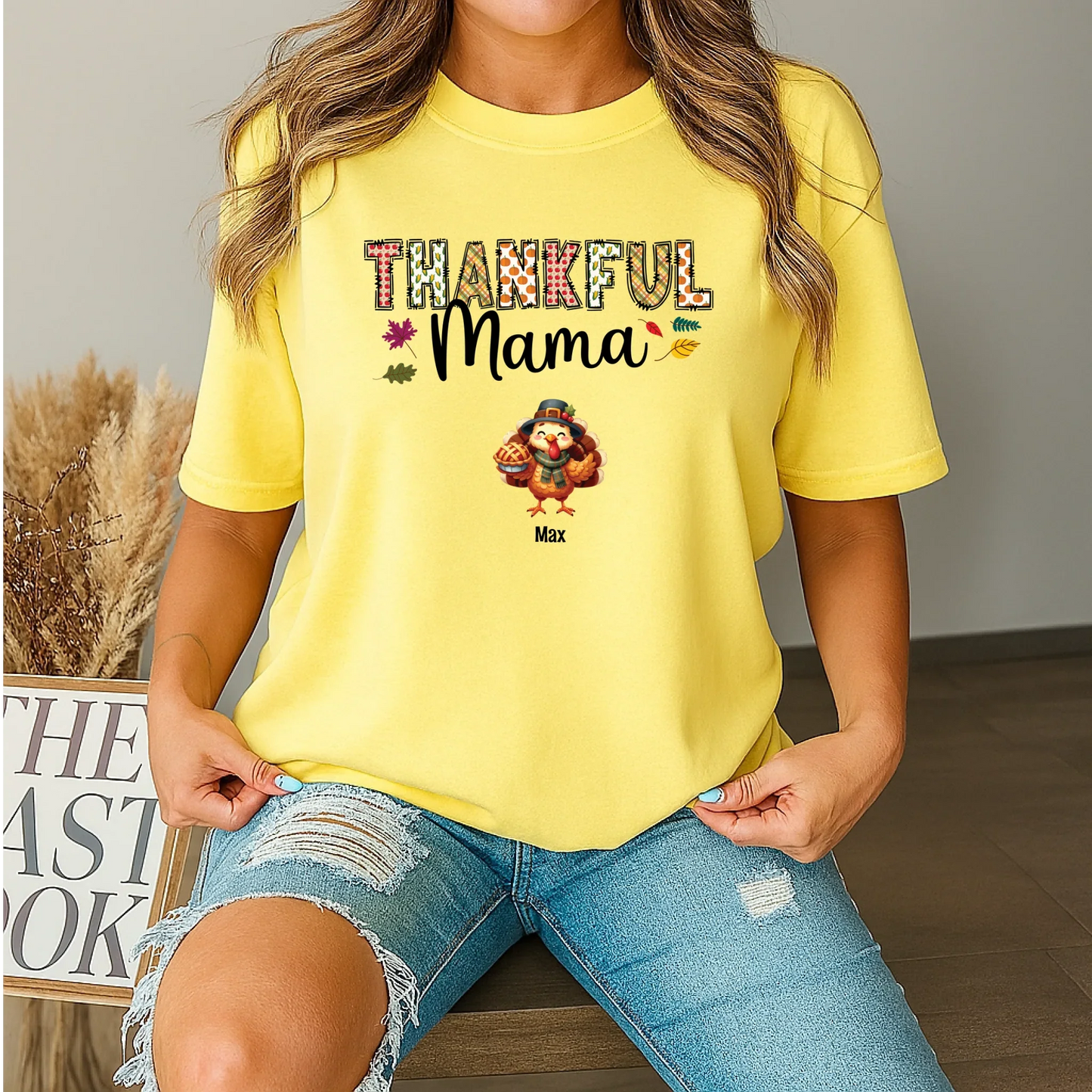 Thankful Mama Personalized Thanksgiving Shirt – Custom Family Names Fall Tee Hoodie, Sweatshirt (Image 5)