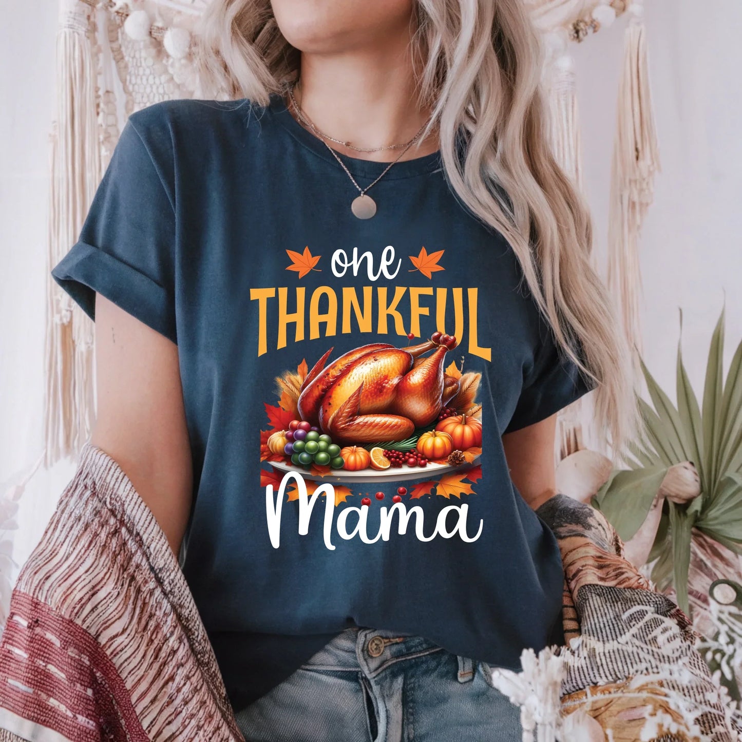 One Thankful Family Thanksgiving Shirt – Turkey Dinner Fall Tee Hoodie, Sweatshirt | InkThreadWorks.com (Image 5)