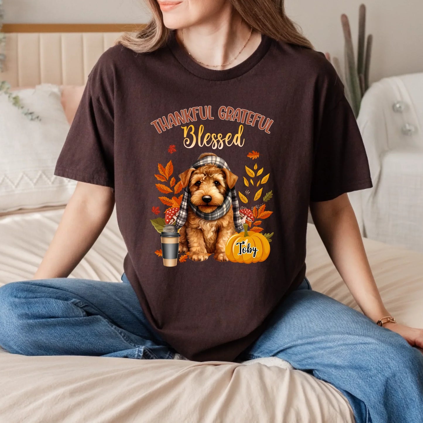 Thankful Grateful Blessed – Custom Dog Thanksgiving Shirt with Pet Name Hoodie, Sweatshirt | InkThreadWorks.com (Image 5)