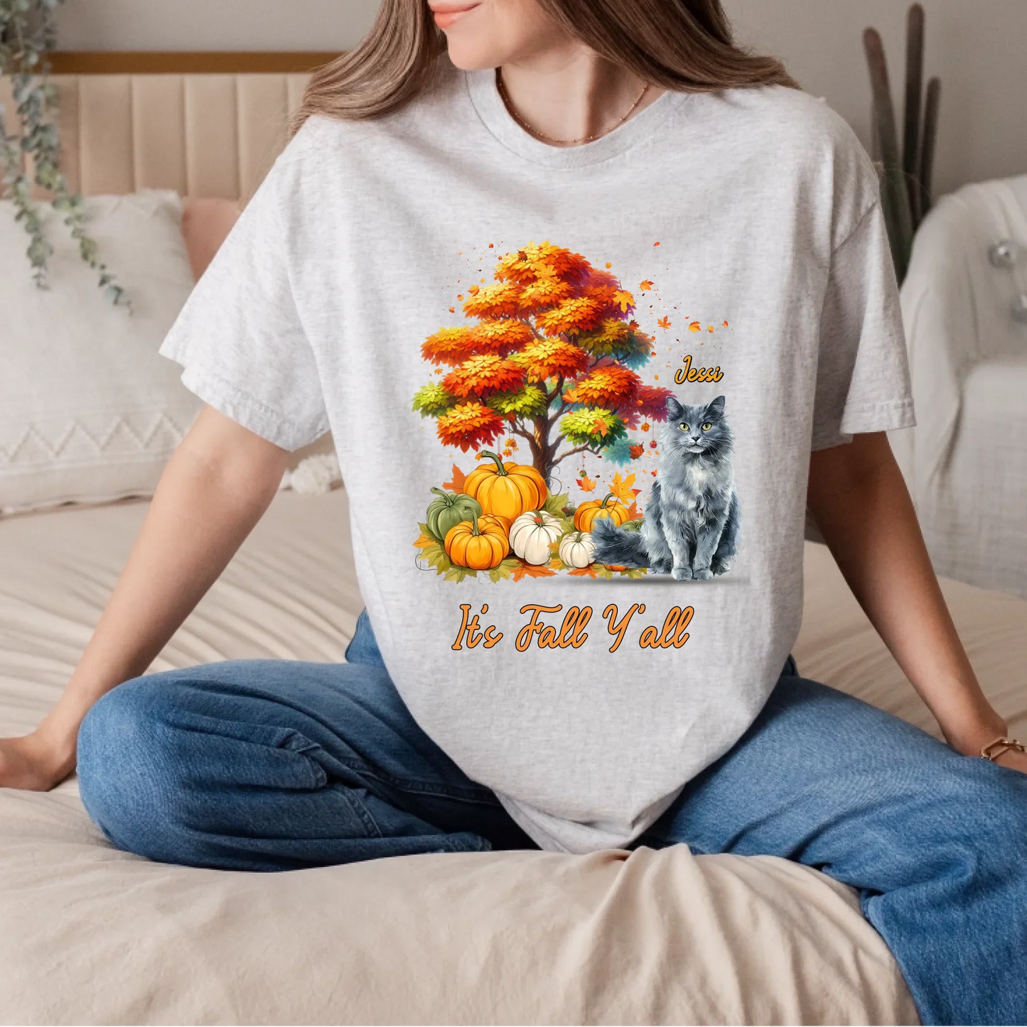 Personalized Pet Breed & Name Fall Shirt – Custom Thanksgiving Gift for Cat & Dog Lovers Hoodie, Sweatshirt (Image 5)