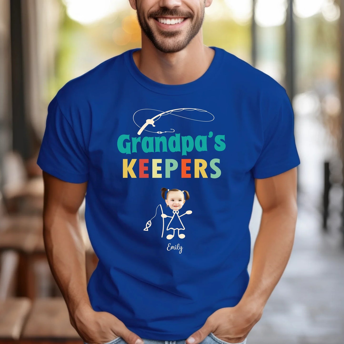 Custom Grandpa Shirt – Personalized Grandkids Names & Faces Hoodie, Sweatshirt | InkThreadWorks.com (Image 5)