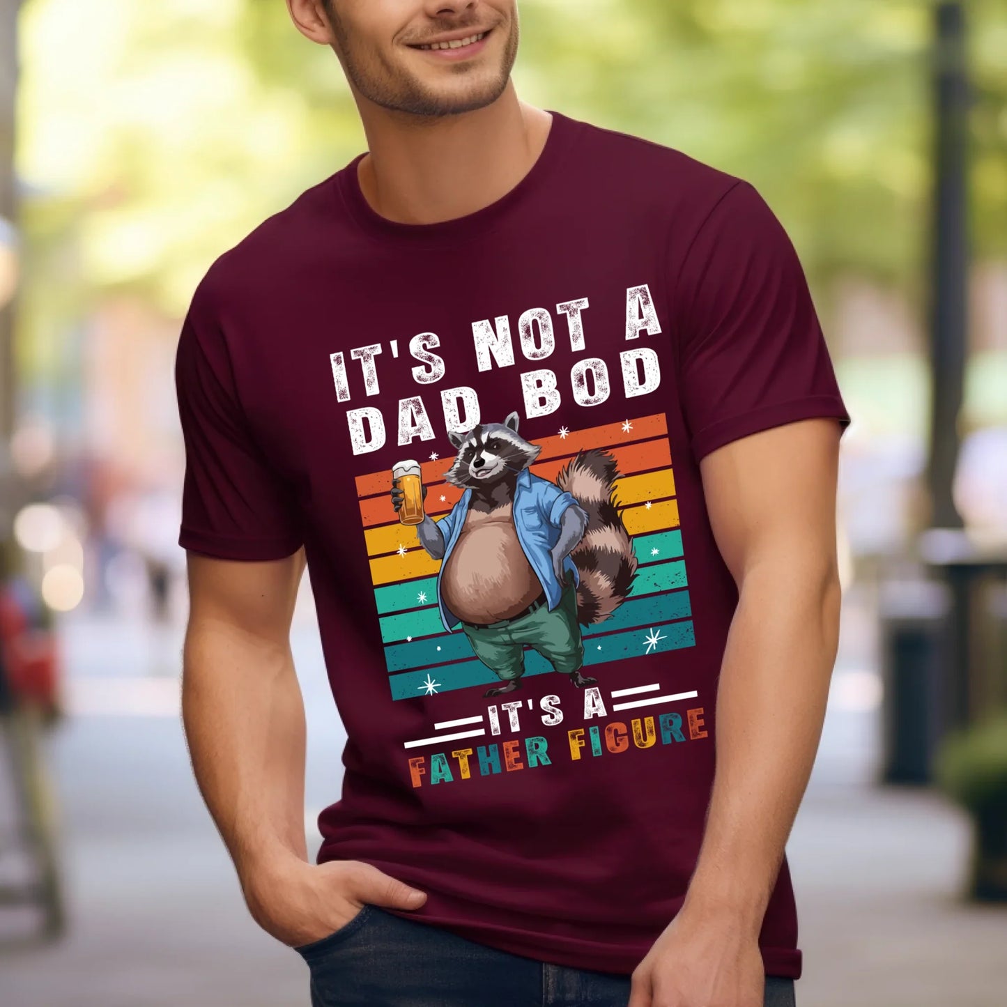 Funny Oktoberfest Dad Bod Shirt – It’s Not a Dad Bod It’s a Father Figure – Beer Festival Raccoon Tee Hoodie,... (Image 5)