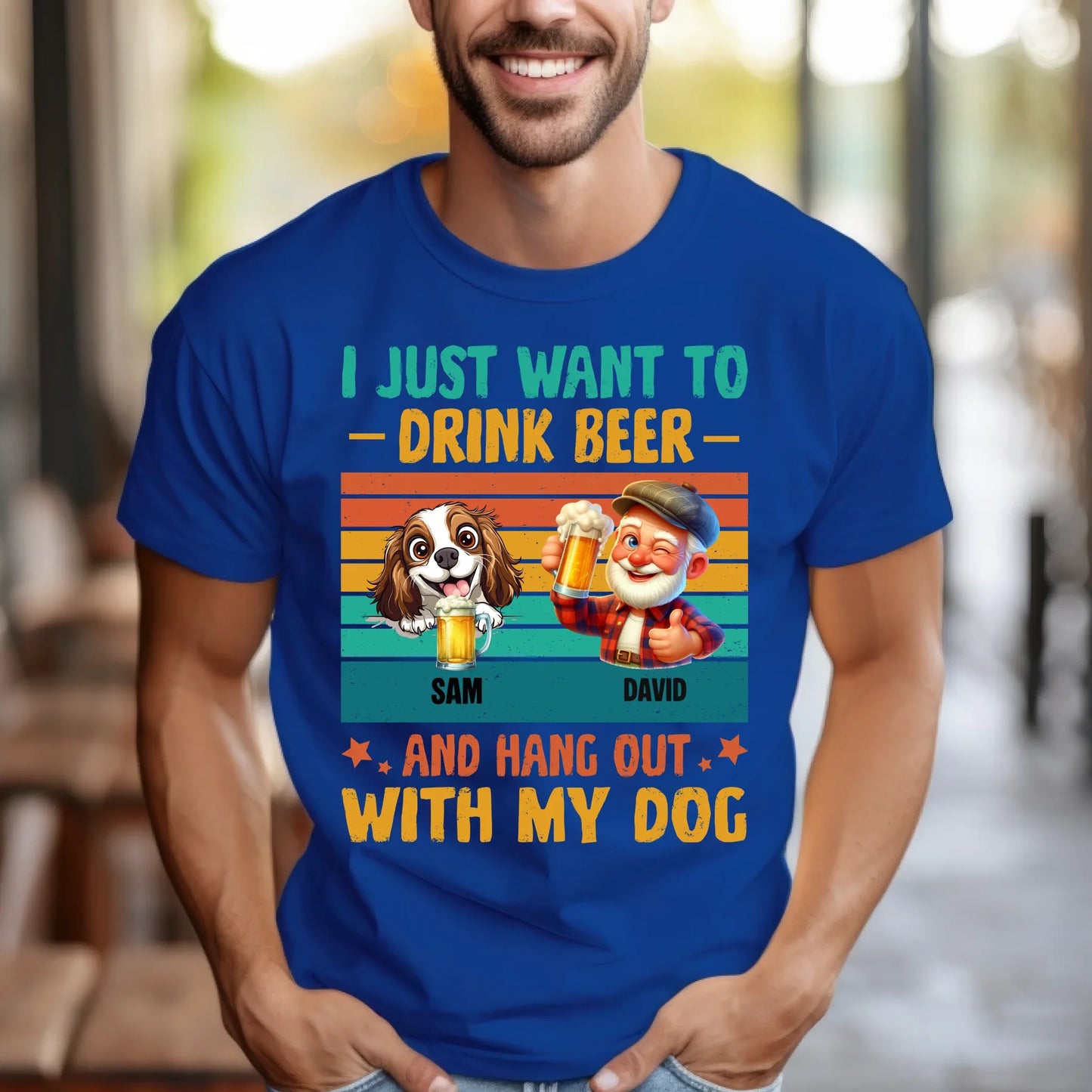 Personalized I Just Want to Drink Beer and Hang Out with My Dogs Shirt – Custom Dog Names & Number of Dogs –... (Image 5)