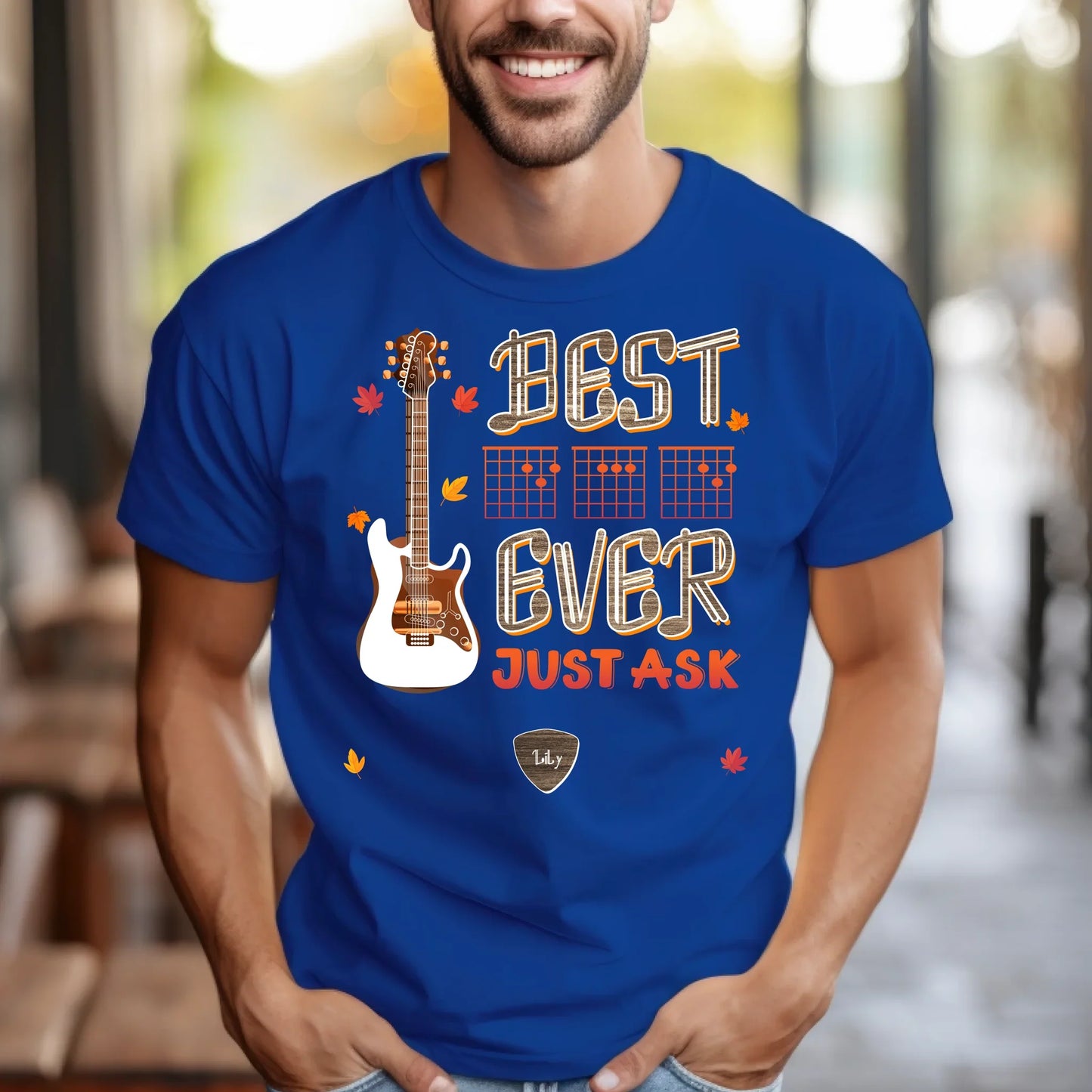 Personalized Best Dad Ever Shirt – Custom Guitar Style & Names – Music Lover Gift Hoodie, Sweatshirt (Image 5)