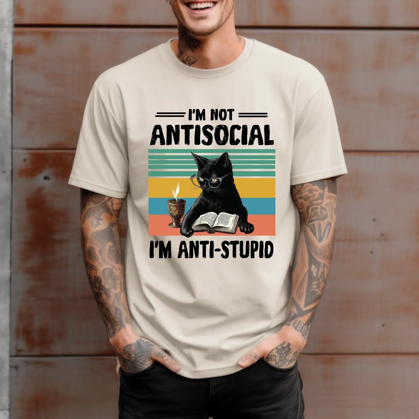 Funny Cat T-Shirt – I’m Not Antisocial I’m Anti-Stupid – Sarcastic Graphic Tee for Women & Men Hoodie, Sweatshirt (Image 5)