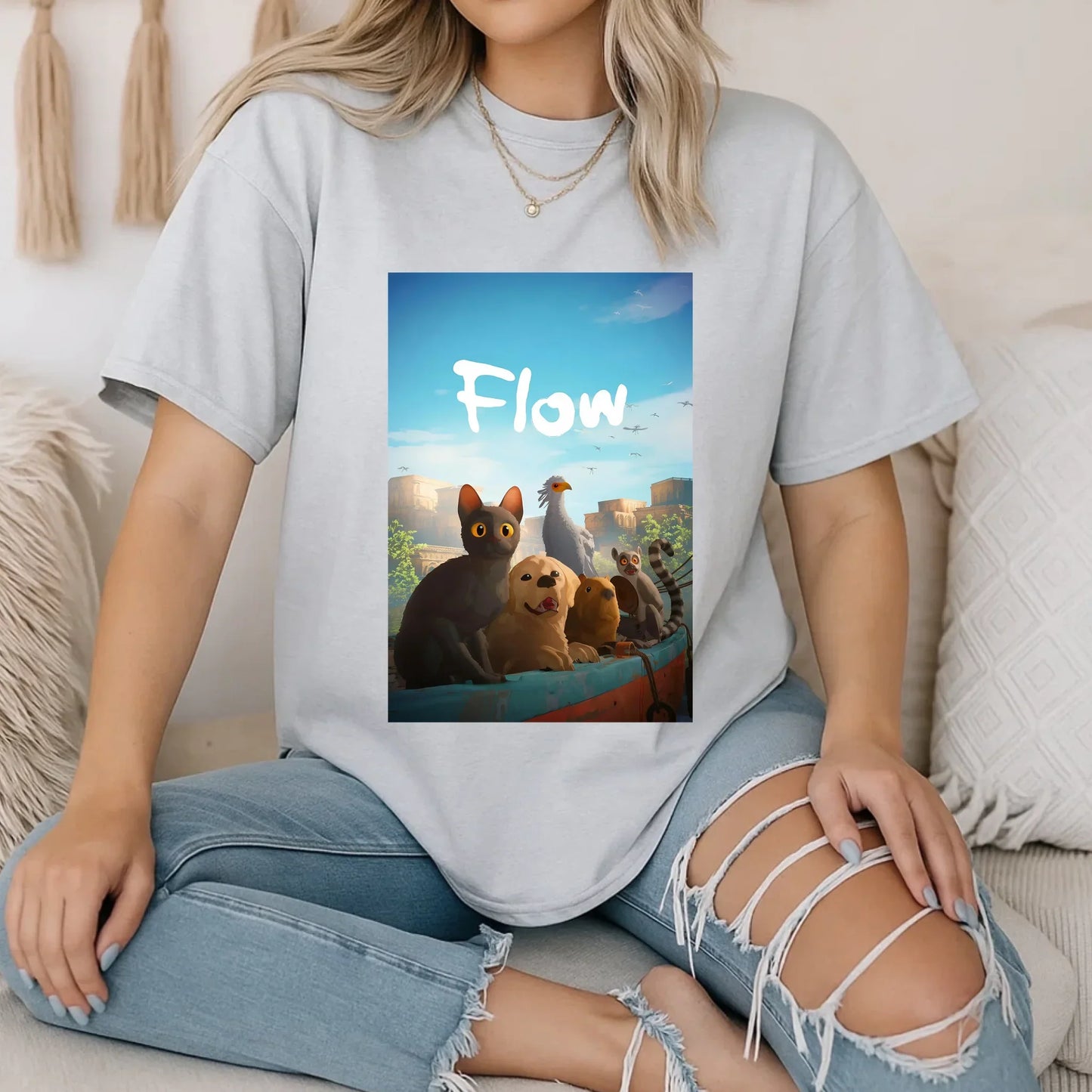 Flow Animal Graphic T-Shirt – Cute Pet Squad Illustration Tee, Unisex Casual Shirt Hoodie, Sweatshirt (Image 5)