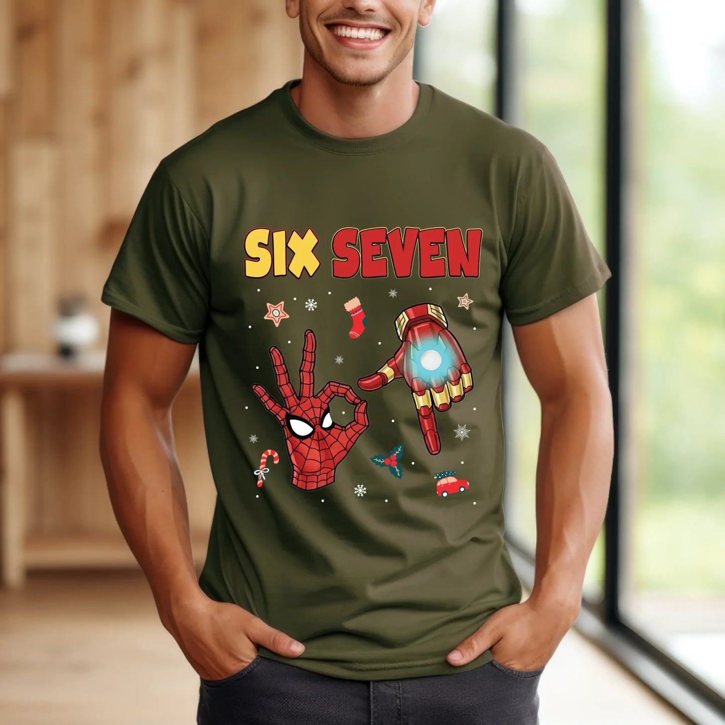 “Six Seven Superhero Edition” T-Shirt & Sweater – Fun Christmas Graphic Outfit for Fans Hoodie, Sweatshirt (Image 5)