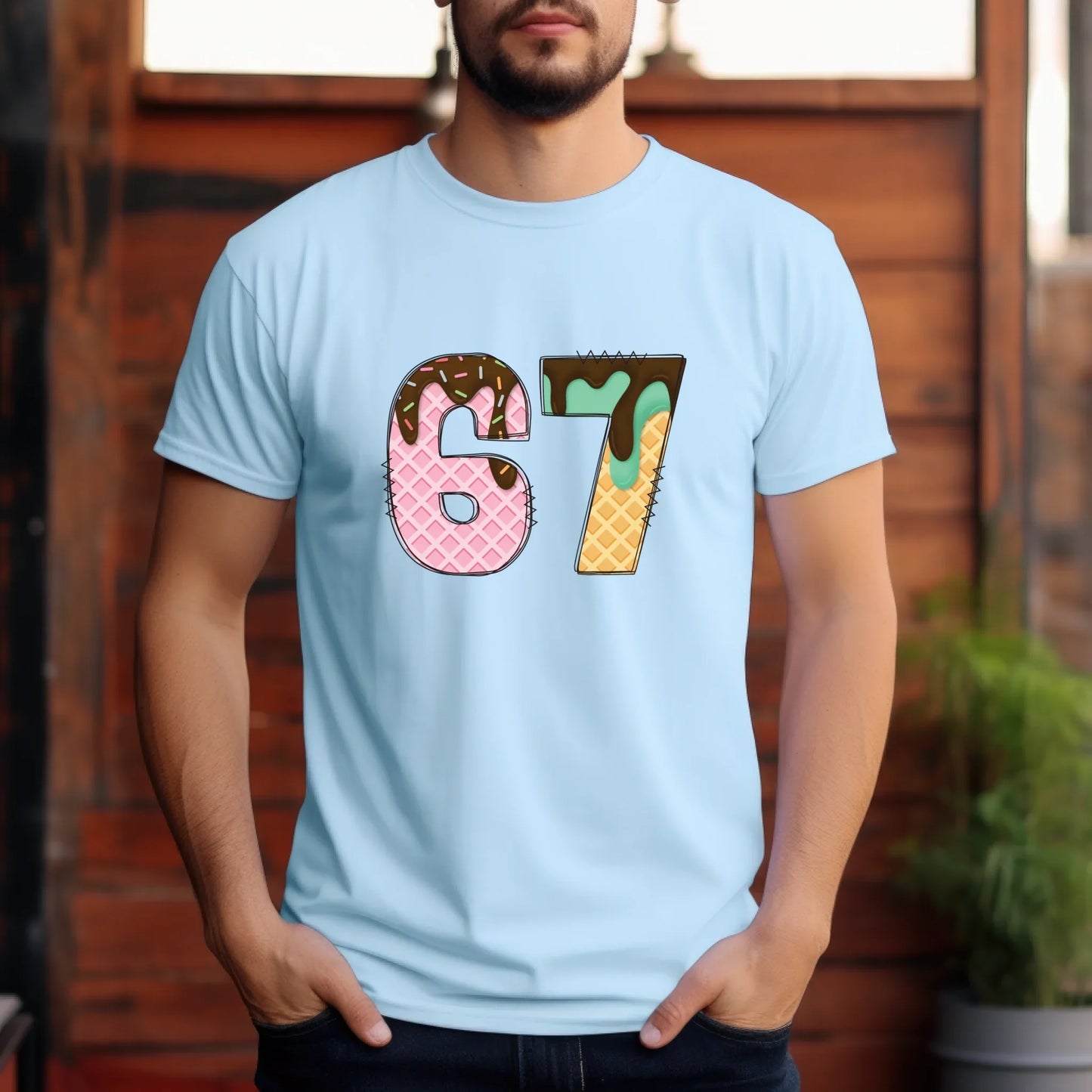 “67 Ice Cream Edition” T-Shirt & Sweater – Fun Dessert Style Outfit Hoodie, Sweatshirt | InkThreadWorks.com (Image 5)
