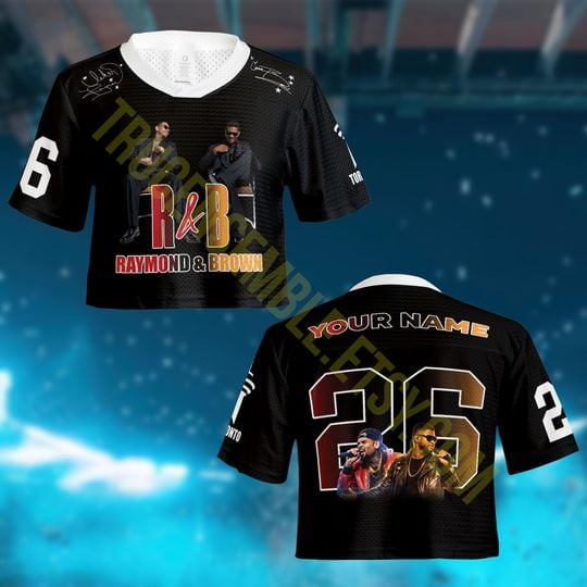 Personalized RnB Tour 2026 Chris Brown Usher Crop top Football Jersey