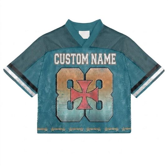 Custom Name 88 Crop Top Mesh Baseball Jersey, Personalized Retro Sports Cropped Jersey