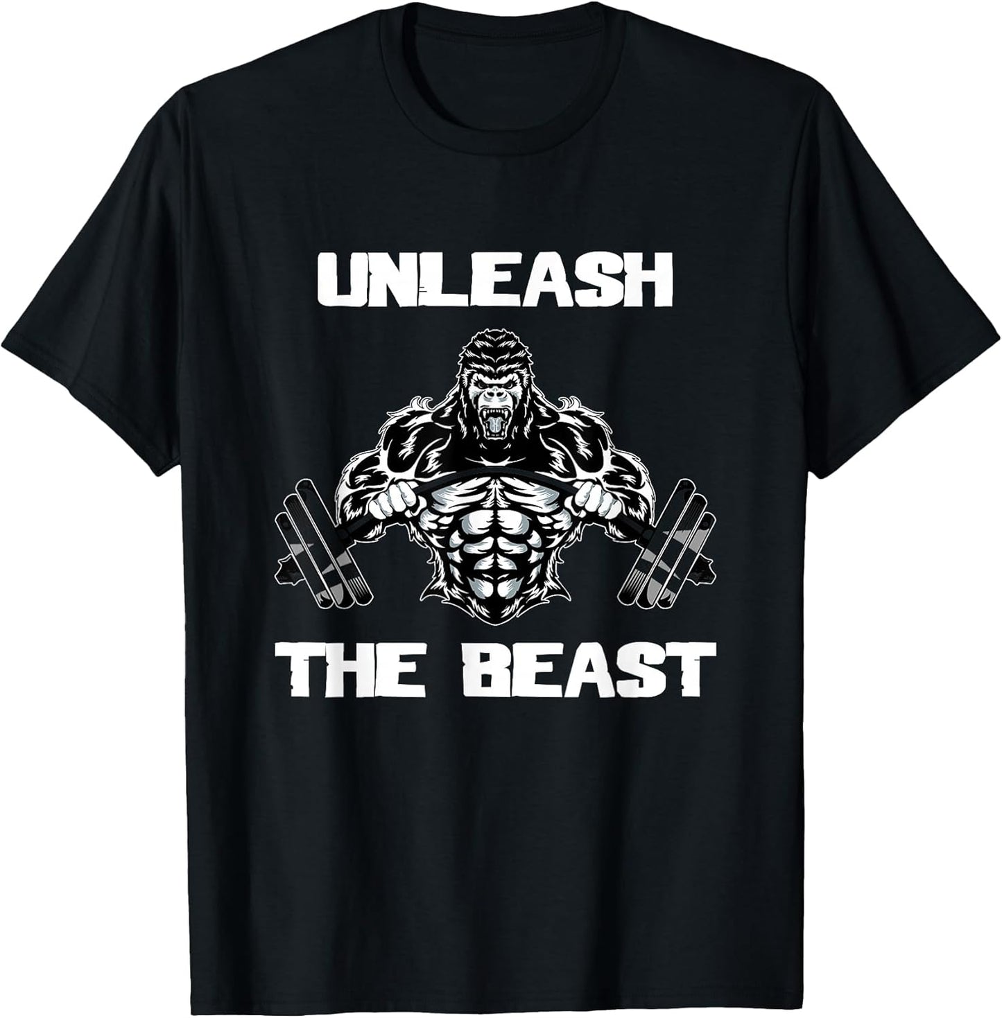 Unleash The Beast Gorilla Bodybuilding Motivational Gift T-Shirt