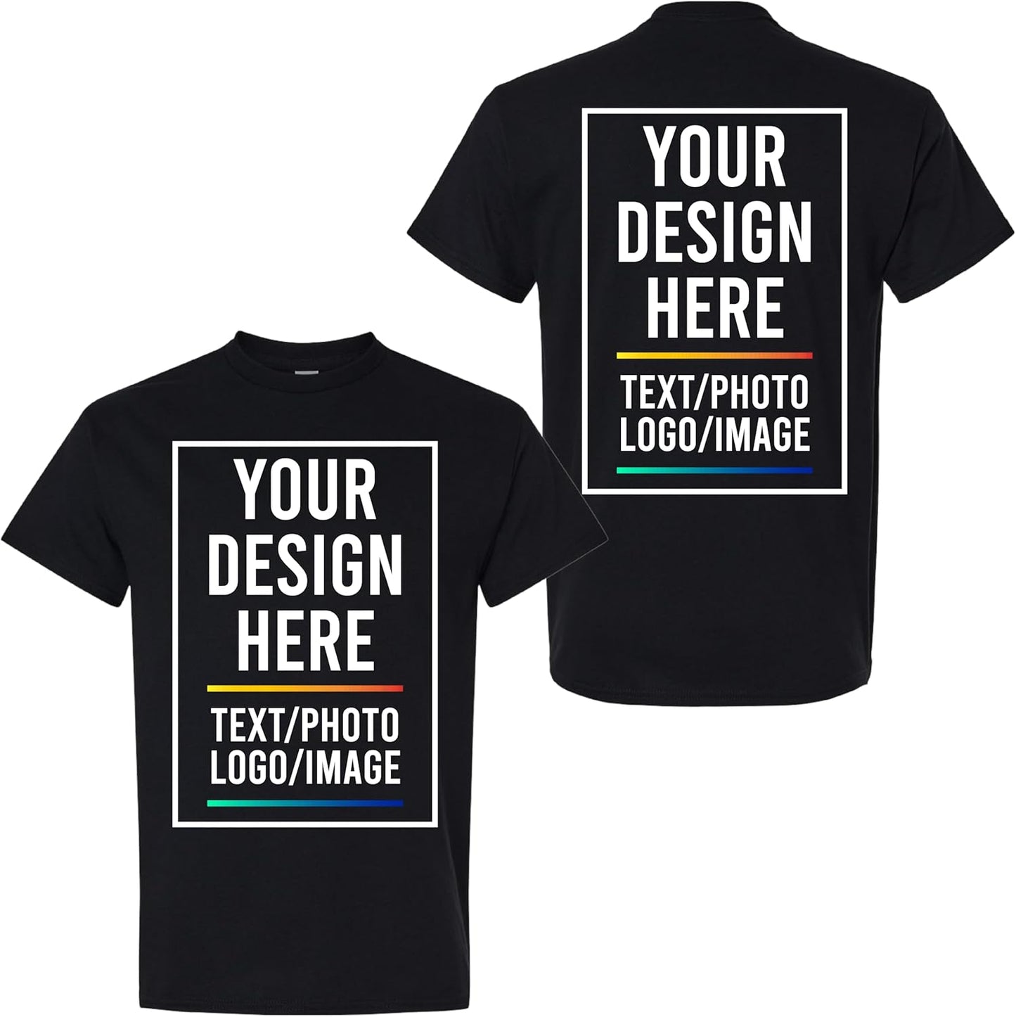 Custom T-Shirt with Image & Text | Design Your Own Unisex Tshirt | Unisex Cotton Tee for Men & Women