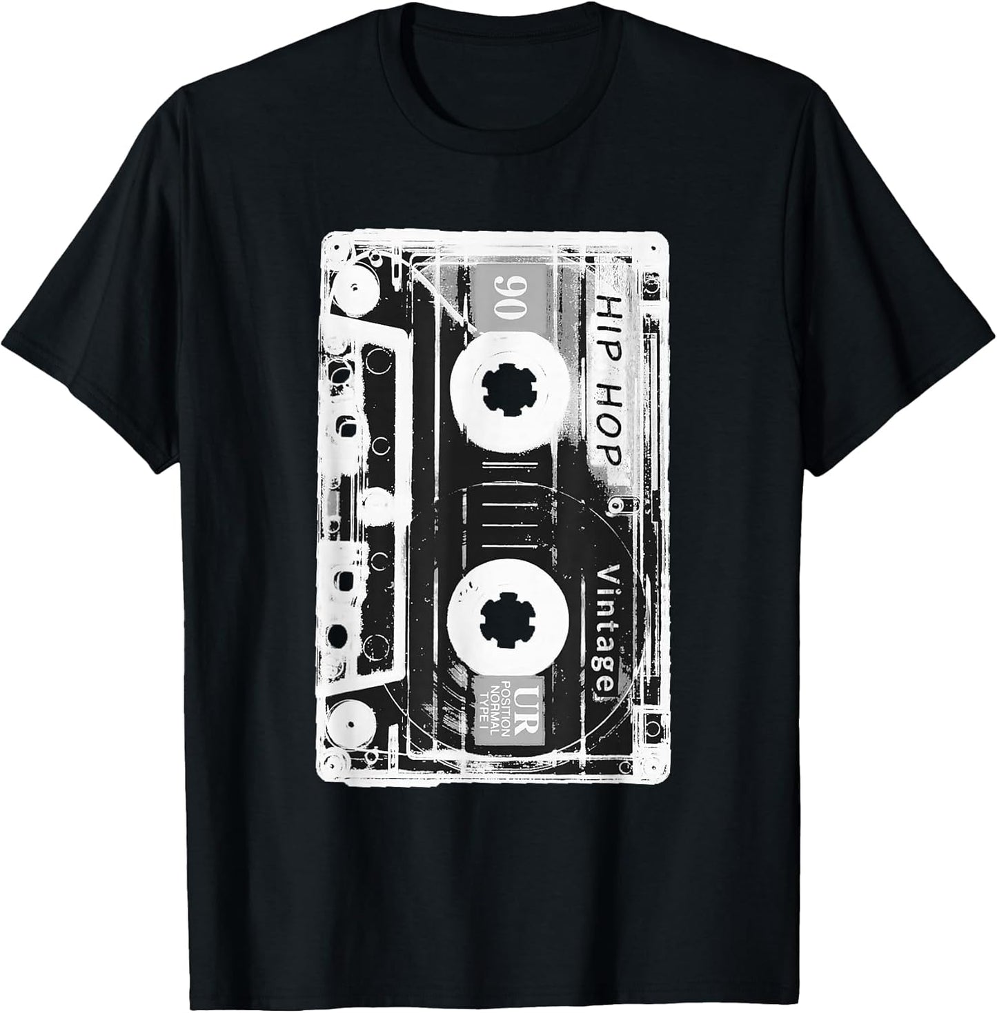 Vintage Cassette Tape Hip Hop Music 80s 90s Retro Distressed T-Shirt