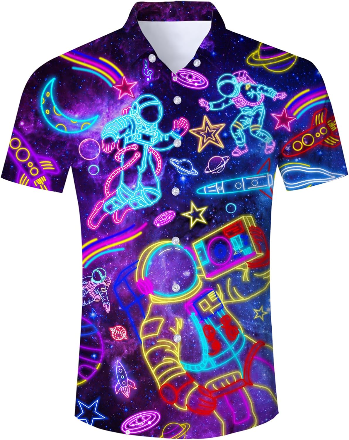 Mens Hawaiian Shirt Summer 3D Print Casual Short Sleeve Button Down Graphic Aloha Dress Shirts