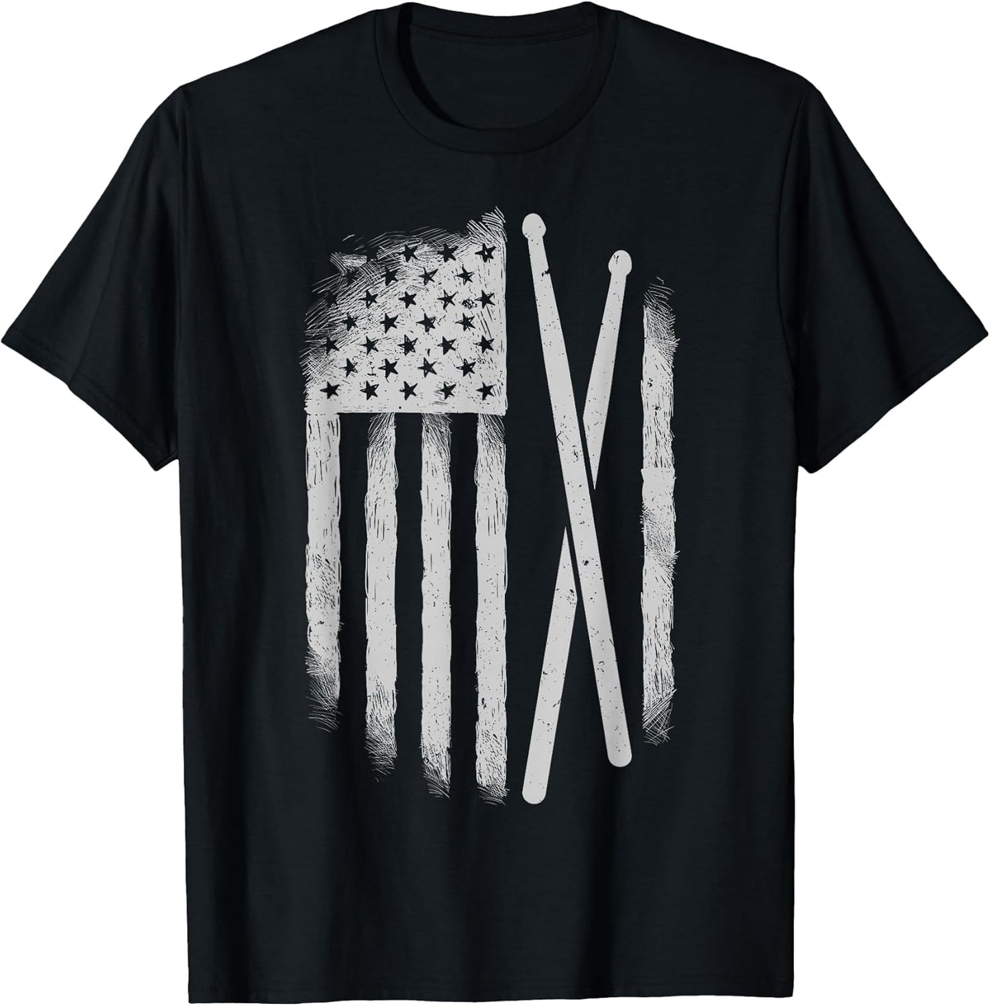 American Flag Drumsticks USA Drummers Vintage Drum Sticks T-Shirt