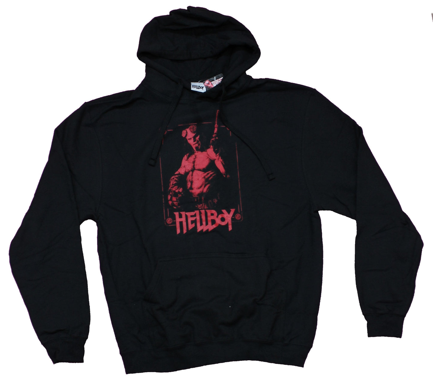 Hellboy Mens Pullover Hoodie - Hellboy Movie Image Over Name