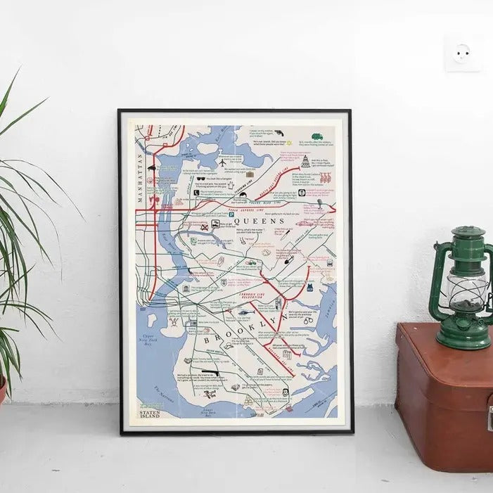 GOODFELLAS Movie Quote MAP Art Print Poster Mafia 90s Gangster Mob Crime 70s / 80s New York Mobster Dad Brooklyn