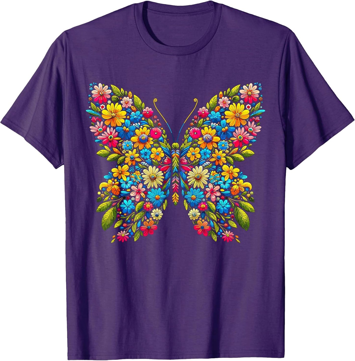 Butterfly With Flowers Aesthetic Butterfly T-Shirt