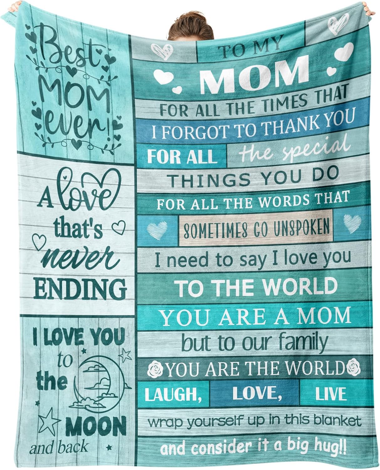 Gifts for Mom Mothers Day, Mom Birthday Gifts, Mother Blanket Gifts from Daughters Son, Mommy Throw Blanket for Thanksgiving, Christmas, Valentines 60"x50"