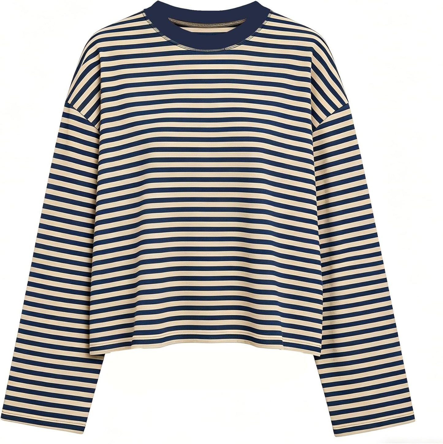 Women Y2k Long Sleeve Fairy Grunge Striped Baggy Tees Shirts 2000s Emo Aesthetic Sweater Crop Tops Streetwear