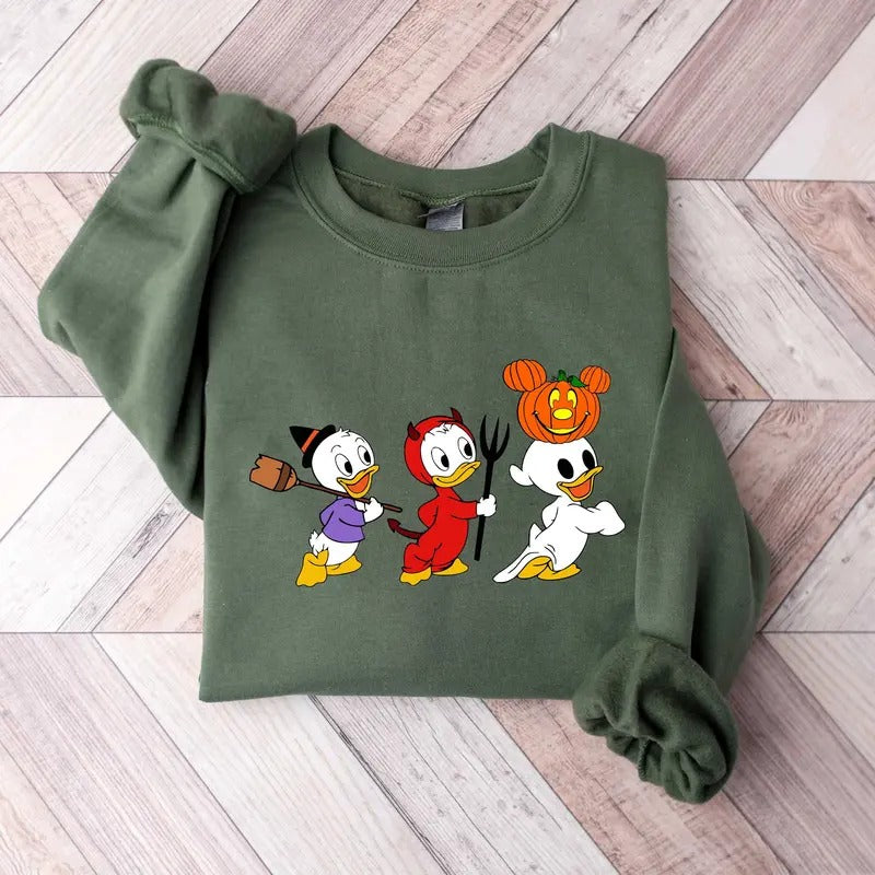90s Halloween Sweatshirt, Retro Halloween Ducks Shirt, Halloween Cartoon Sweatshirt, Spooky Season Shirt Hoodie