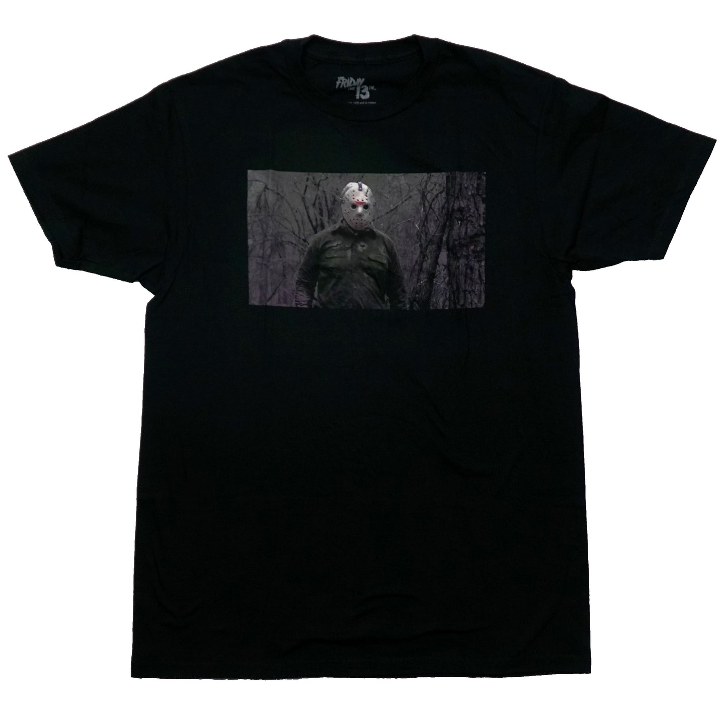 Friday the 13th Mens T-Shirt - Jason Standing In Gray Woods Photo Box