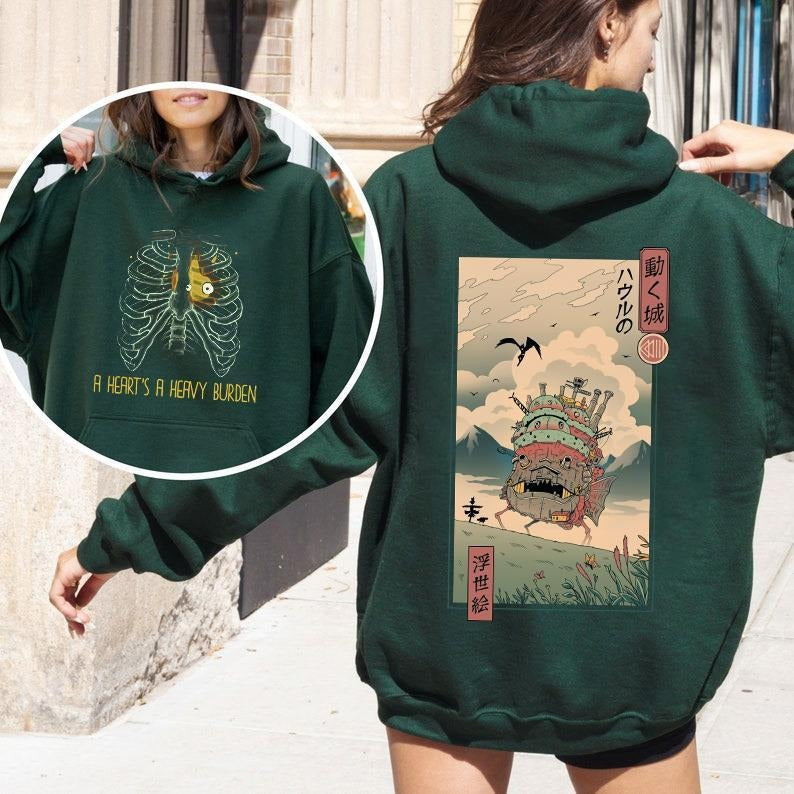 A Heart's A Heavy Burden Hoodie, A Heavy Burden Sweatshirt, Howls Moving Castle Shirt, Horror Movie Shirt, For Men, For Women