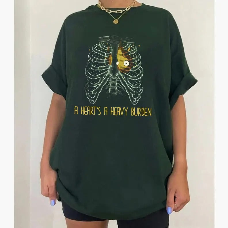 A Heart's A Heavy Burden T-shirt | Sophie Hatter Quote | Miyazaki Shirt | Anime Shirt | Howls Castle Shirt | Anime