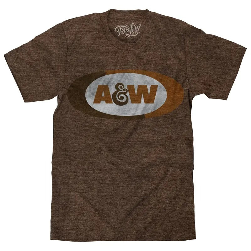 A&W Faded Logo T-Shirt - Brown Hoodie, Sweatshirt | InkThreadWorks.com