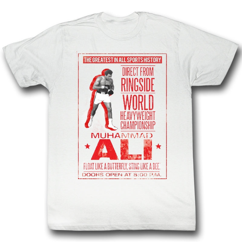 Muhammad Ali Mens S/S T-Shirt - Ali Poster - Solid Natural