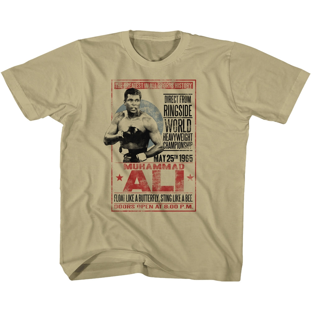 Muhammad Ali Youth S/S T-Shirt - 1965 Poster - Solid Khaki