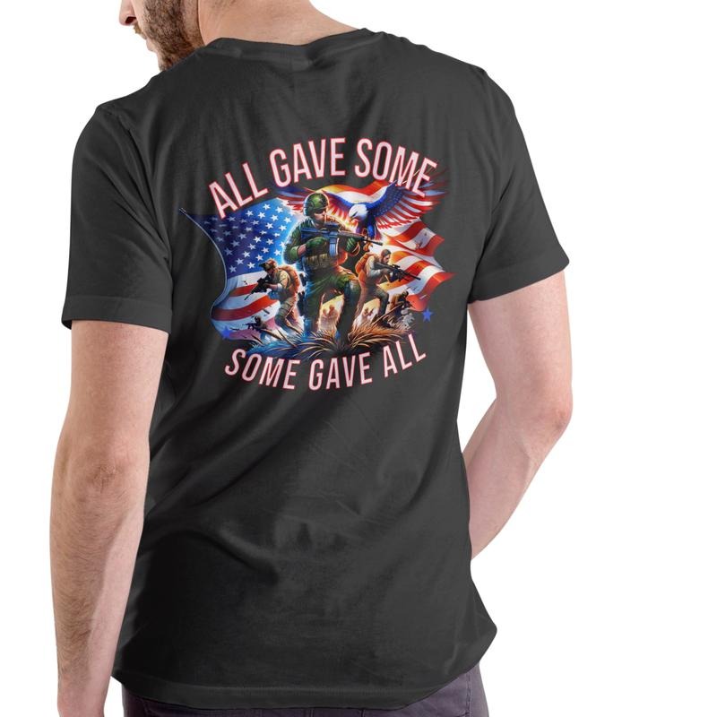 ALL GAVE SOME SOME GAVE ALL, Patriotic T Shirt, Unisex, Cotton Hoodie, Sweatshirt | InkThreadWorks.com