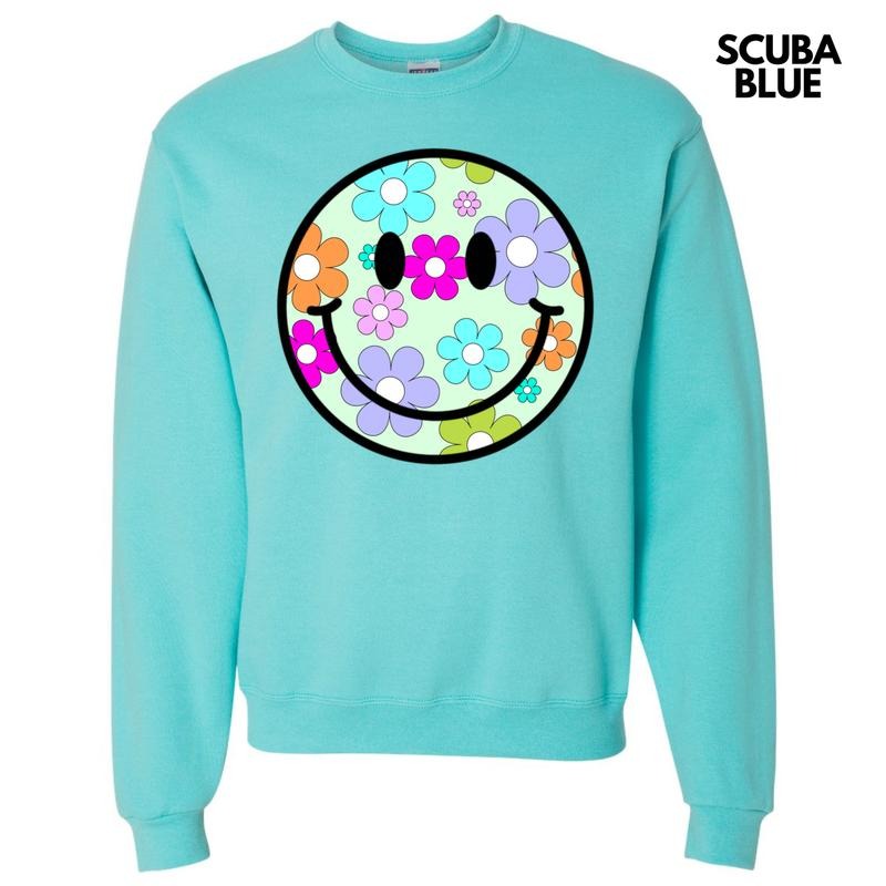 Adorable Floral Happy Face Sweatshirt 'NLB' T-Shirts, Hoodie | InkThreadWorks.com