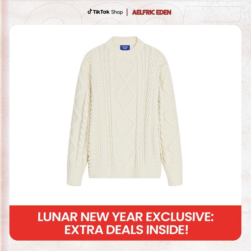 Aelfric Eden Retro 90s Knit Sweater - Classic Design with Round Sleeves and Comfortable Fit